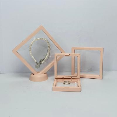 China Clear Portable Floating Jewelery Storge Box 3D Frame Display Case Jewelry Necklace Ring Coin Travel Suspension Gift Floating Box Fast Delivery for sale