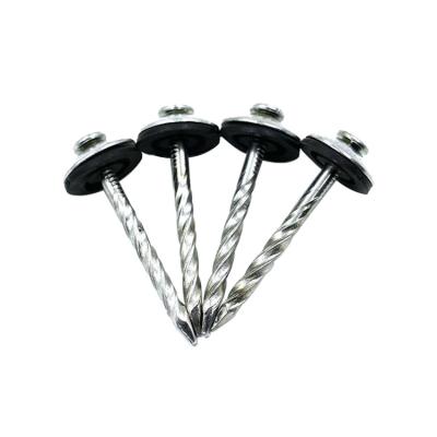 China Electro Flat Galvanized Umbrella Head Roofing Nails Fastener China Screw Twist Nails Shank for sale