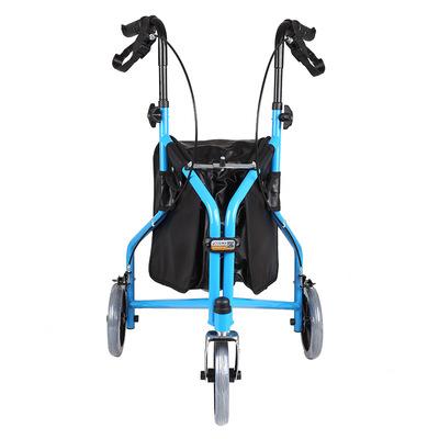 China Alluminum Alloy Elderly Mobility Walker Rollator With 3 Wheel Upright Lightweight Medical Aluminum Folding Outdoor Seat for sale