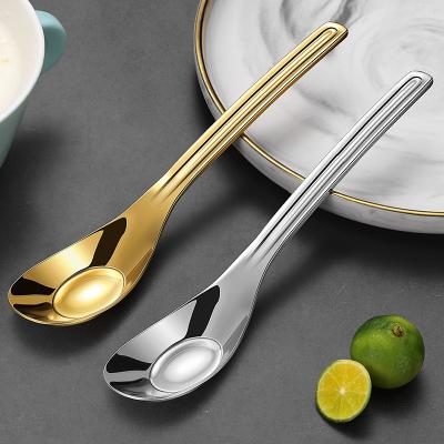 China Hot Sale 316 Stainless Steel Spoon Household Fruit Powder Spoon Viable Small Seasoning Cutlery Cutlery Set for sale