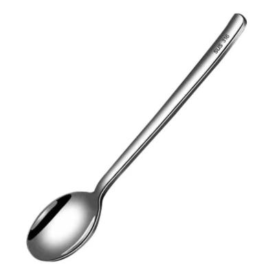 China Long handle factory supply 316 stainless steel viable direct korean cucchiaio spoon thickened stir stainless steel spoon wholesale for sale