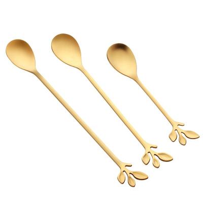 China Steel Spoon Coffee Ice Cream Dessert Cake Spoon Children Tableware Fruit Fork Cutlery Set High Quality Viable Reasonable Price for sale