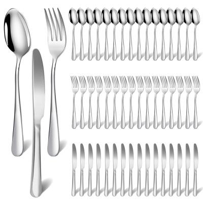 China Viable Hot Sale 48-PCS Gold Knife Fork Spoon Set Stainless Steel Silverware Stainless Steel Cutlery Set Gold Flatware For Party for sale