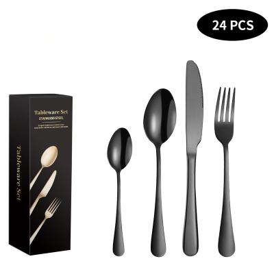 China Durable Nice Grade Stainless Steel Knife, Fork And Spoon Cutlery 24 Piece Set Restaurant Dining Silverware Wedding Cutlery for sale