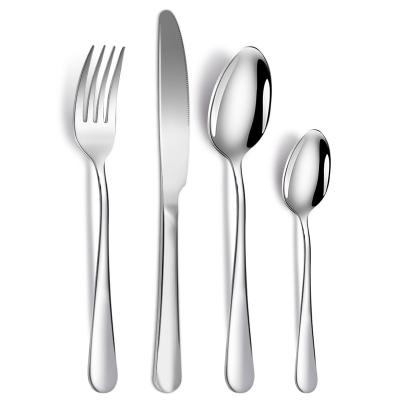 China Viable Stainless Steel Cutlery Set 24 Pieces Gold Dinner Knife Fork Steak Knife Fork Spoon Wedding Restaurant Cutlery for sale