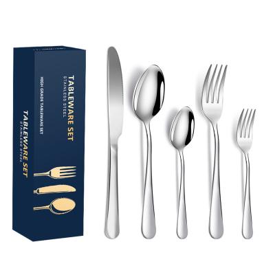 China Viable Party Stainless Steel Hotel Silverware Restaurant Knife And Fork Supply Spoon Wedding Creative Silver Cutlery for sale