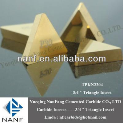 China Tungsten Cobalt Alloy TPKN2204 3/4 Triangle Tungsten Carbide Insert P30 Grade Coated for sale