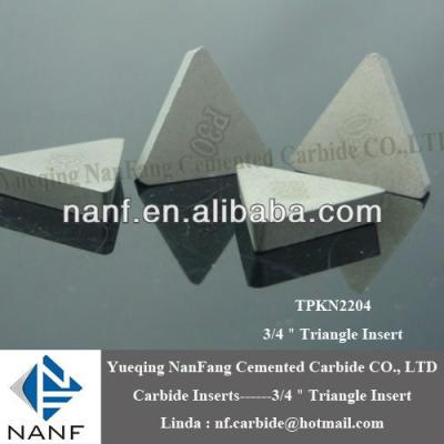 China Triangle P30 Grade White Tungsten Cobalt Alloy TPKN2204 Tungsten Carbide Tool Insert 3/4