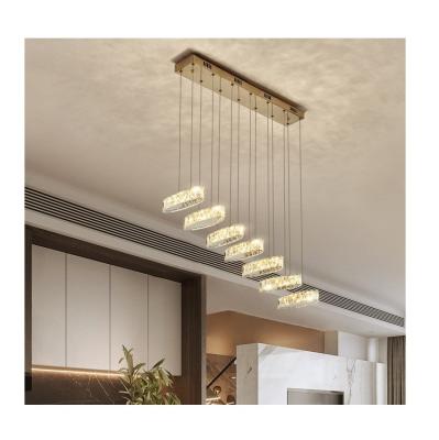 China New 2022 Oval Stainless Steel Modern Crystal Chandelier Lamp Body Pendent Lamp For Apartment Villa Dining Room Bar for sale