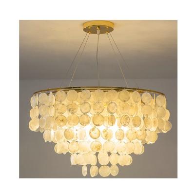 China Modern European Nordic Modern Mother of Pearl Shell Pendant Lamp Ceiling Style Hanging Light for sale