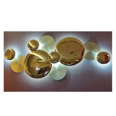 China Modern simple luxury metal back LED wall lamp lights for living room bedroom villa lighting for sale