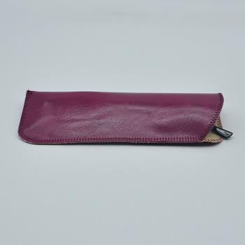 China Newest High Quality Simple Handmade Leather PU Glass Cases Women And Men Fashion Sunglasses Soft Pouch Portable Glass Storage Bag for sale