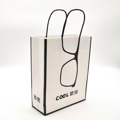 China Handmade Recyclable Kraft Paper Bag With Your Own Logo , Custom Shopping Paper Bag For Food With Handle for sale