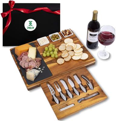 China Sustainable Acacia Wood Cheese Board Set, Wooden Cheese Board Set, Wooden Charcuterie Board for sale