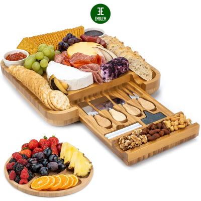 China Sustainable bamboo cheese board and knife set, bamboo cheese board for sale