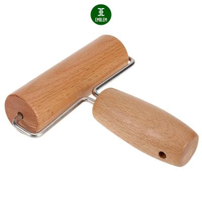 China Sustainable Pizza Roller Pastry Dough Wooden Roller With Handle Non Stick Wooden Pins For Baking Baking for sale