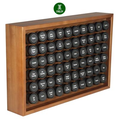 China Sustainable bamboo wood spice rack, include 60 4oz jars bamboo wood for sale