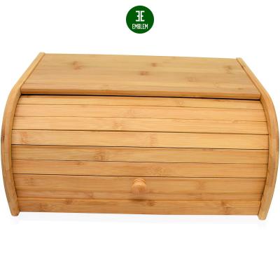 China Natural bamboo freshness preservation cylinder desktop bread box, kitchen food storage, bread box bamboo for sale