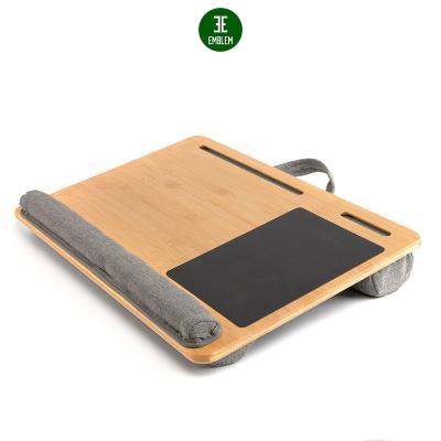 China Laptop Lap Desk Lap Desk for Laptop with Cushion, Bamboo Workspace Organizer with Pillow Perfect for Bed, Couch and Home Working for sale