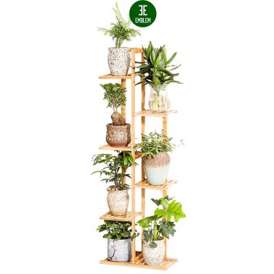 China Plant Stand Holder Bamboo Flower Racks Universal 5 Tier Bamboo Flower Stand Simple And Practical Bamboo Plant Stand for sale