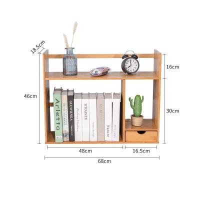 China Organize and Store a Wide Variety of Items Natural Wood Desk Shelf Office Storage Rack Bamboo Organizer Display Shelf for sale