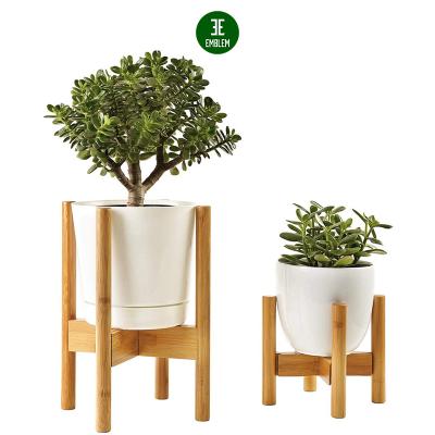 China Expandble X Plant Stand Gift Shops Amazon Supplier Bamboo Pot Tray Flower Bamboo Form Plant Stand for sale