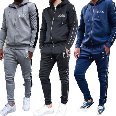 China Blank Logo Mens Athletic Stripe Antibacterial Custom Tracksuit Sweatsuit Single Jogging Jogger Set Mens Running Sportswear Mens Tracksuit for sale