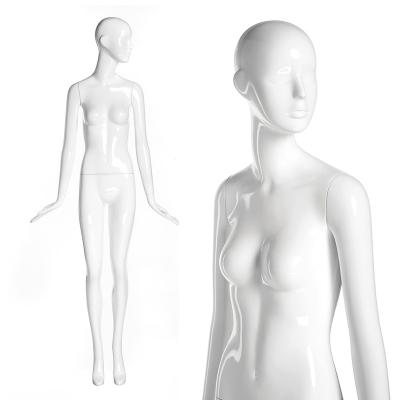 China China Mannequin Display Mannequins Window Display Model Full Body Fiberglass Glossy White Mannequin for sale