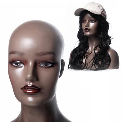 China New design stand plastic female mannequin head for wig display with shoulder plastic main mannequin for sale