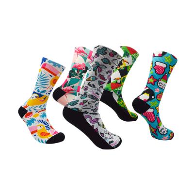 China OEM Antibacterial Design Customized Copy Your Own Logo Sublimation Sock Women Cotton Crew Sports Socks Custom Made for sale