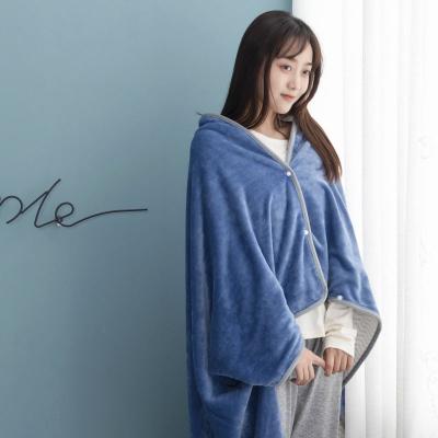 China Anti-bacteria Best Wholesale Buckle Design Home Keep Air Conditioning Warm Shawl Soft Blanket for sale