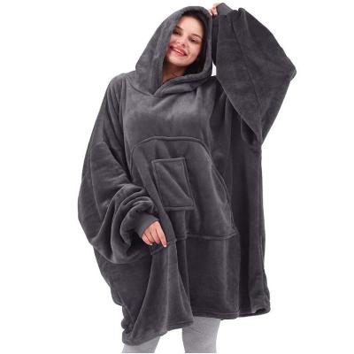 China Super Warm Anti-pull Hoodie Sweatshirt Covering Super Comfortable Wearable TV Blanket With Sleeves And Giant Pocket for sale