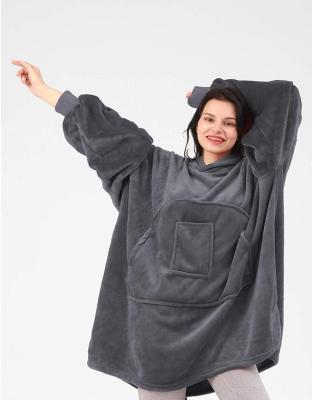 China Luxury Portable Kids Anti-Pull Flannel Hoodie Blanket Quilt Sherpa Blanket Hoodie Manta Oversized Blanket Manta for sale