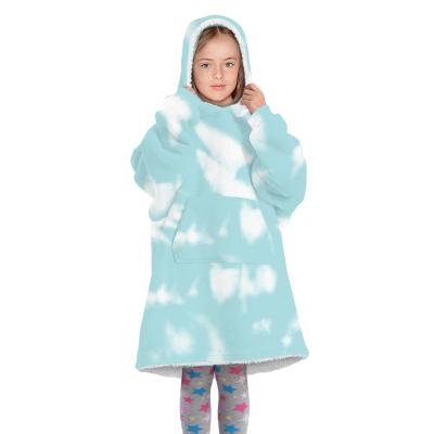 China Super Warm Wearable Blanket Sweatshirt Anti-pull Anti-pull Kids Blanket Kids Flannel Blanket With Sleeves And Pocket Giant Mantas for sale