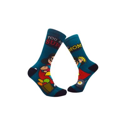 China Wholesale Sporty Art Socks Popular Printed Funky Designed Cotton 3d Socks Custom Sublimation Crew Socks Unisex for sale