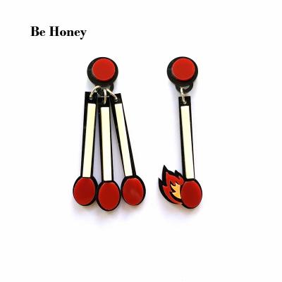 China FASHIONABLE Creative Three Matches and Matches with Asymmetrical Acrylic Flame Stud Earrings for Women for sale