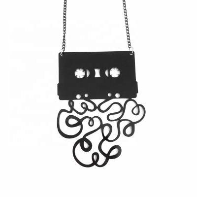 China Hip Hop Direct Hot Cassette Elements Music Stable Nostalgia Sales Hiphop Factory Supply Pendant Necklace for sale