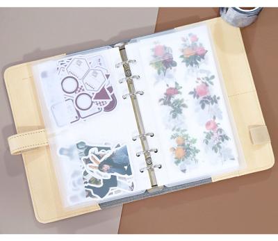 China Fashion PVC Clear 6 Ring Plastic Document Filler Bag Pocket Zipper File Folders Holes Budget Binder Loose Leaf Bag A4 A5 A6 A7 for sale