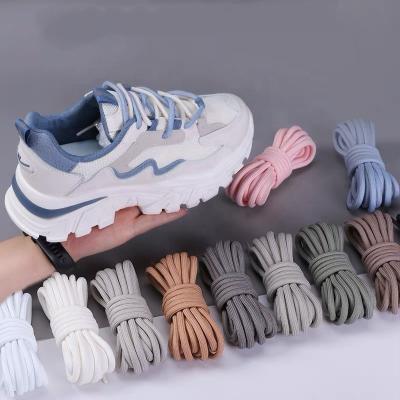 China High Quality Custom Round Round Kanye Shoe Laces Non-Reflective Shoelace yeezy 350v2/500/700 Pure Color Pink Rope Polyester Laces for sale