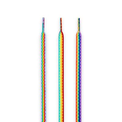 China Novelty 3D Rainbow Design Flat Flat Polyester AJ1/AF1 Jordan Laces Casual Shoe Laces for sale