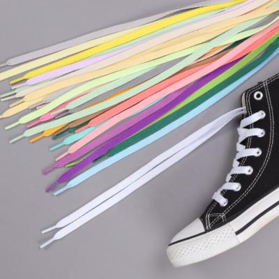 China Amazon Flat Hotsale New Colors Jordan Flat Polyester Shoelace Canvas Sneaker Accessories Wide Shoe Lace 140cm 8mm AJ/AF Laces for sale