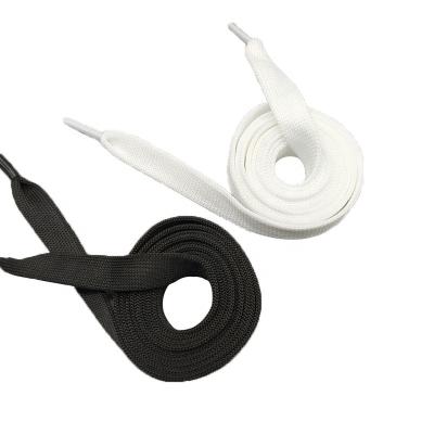 China Wholesale Hot Selling Flat MCQUEENS Same Style Black And White Canvas Shoe Laces 1.2cm Wide for sale