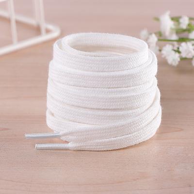 China Conerse 0.8cm 1970s flat wide shoe lace fabric natural organic cotton plant cotton lace cord twine lace for sale