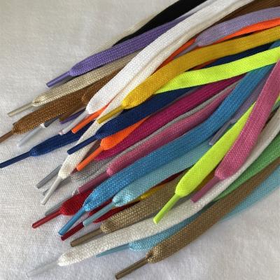 China Flat Wide Flat Cotton Shoe Laces 8mm Shoe Laces For Sneakers Colored Conerse Lace 100/120/140/160/180CM Shoestrings for sale