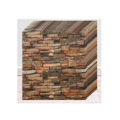 China Waterproof+ECO-Friendly+Self-adhesive waterproof 3d brick wallpaper faux textured stone 3d wallpaper home decoration for sale