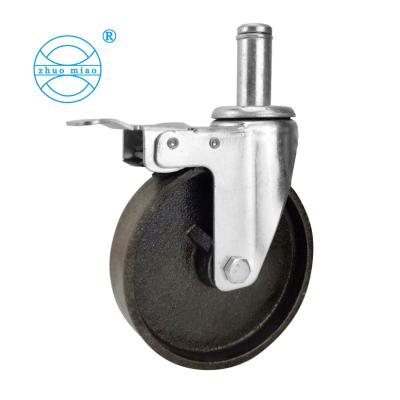 China Wholesale Cheap Price PIVOT Iron Core Caster Wheel Medium Duty Rigid Caster With Insert Stem for sale