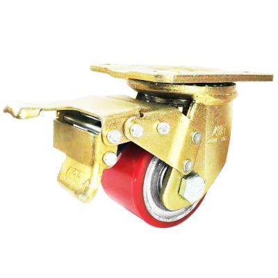 China High Load Capacity PU Red Rubber Wheels 3