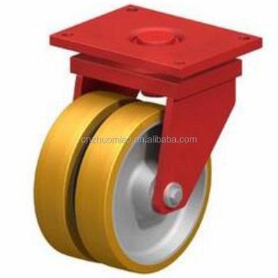 China Industrial Cast Iron 2 Trolley Machinery 1 Wheel Heavy Duty Top Plate 2 Ton Caster Wheels 3 4 Ton Heavy Duty PU Caster Wheel for sale