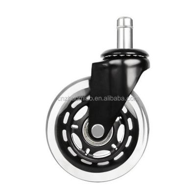 China Modern Hot Sale Furniture Caster 3 Inch PU Roller Skate Office Chair Wheels for sale