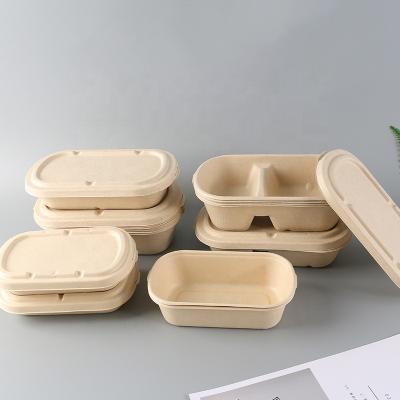 China Supplier Recyclable Multi-compartment Bagasse Box Biodegradable For Packing Food for sale